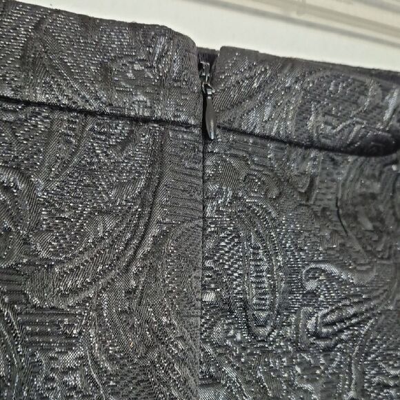 J. Crew Origami Faux Wrap Mini Skirt in Black Metallic Matelassé - Picture 6 of 13